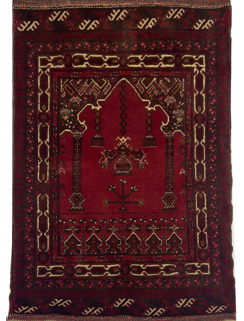 Tribal Prayer Rug - 4 x 2.5 ft