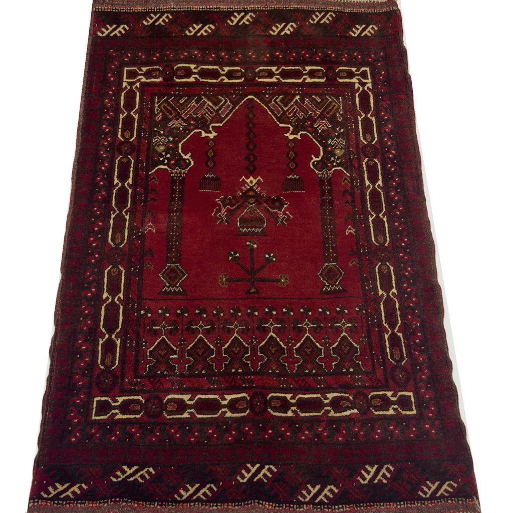 Tribal Prayer Rug - 4 x 2.5 ft