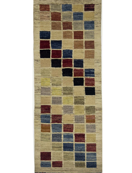 Modern Gabbeh Rug - 7 x 2.5 ft