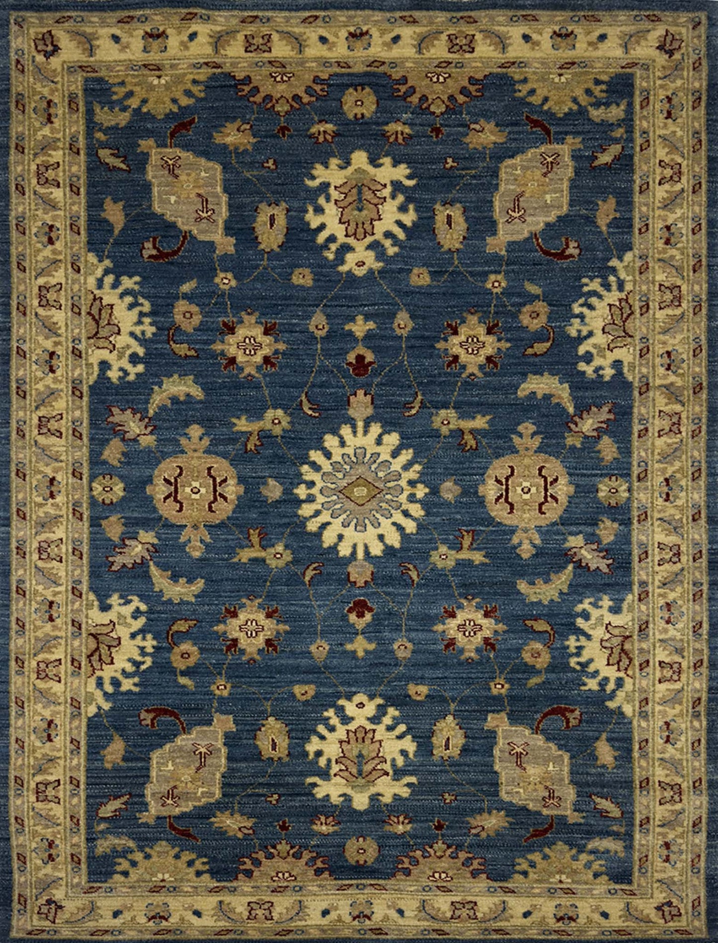 Oushak Floral Rug - 7 x 4.5 ft