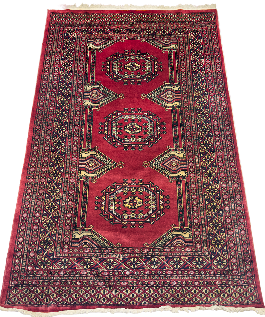 Tekke`Gul Bokhara Rug - 4 x 6 ft