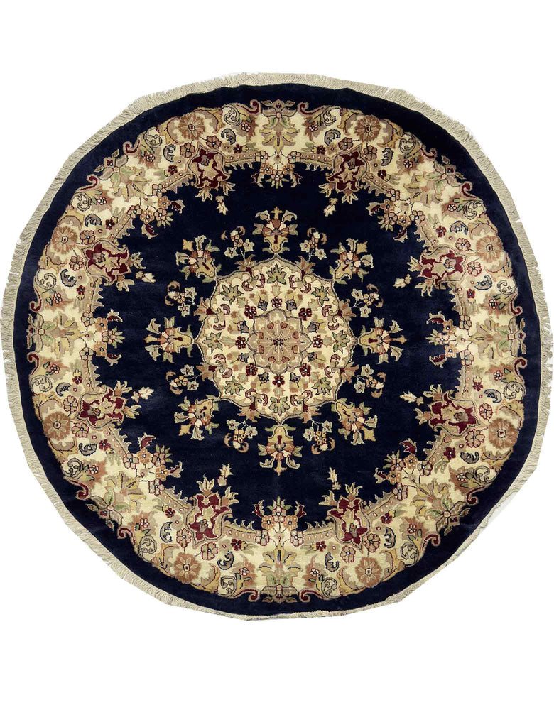 Round Floral Rug - 6 x 6 ft