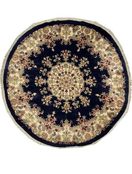 Round Floral Rug - 6 x 6 ft