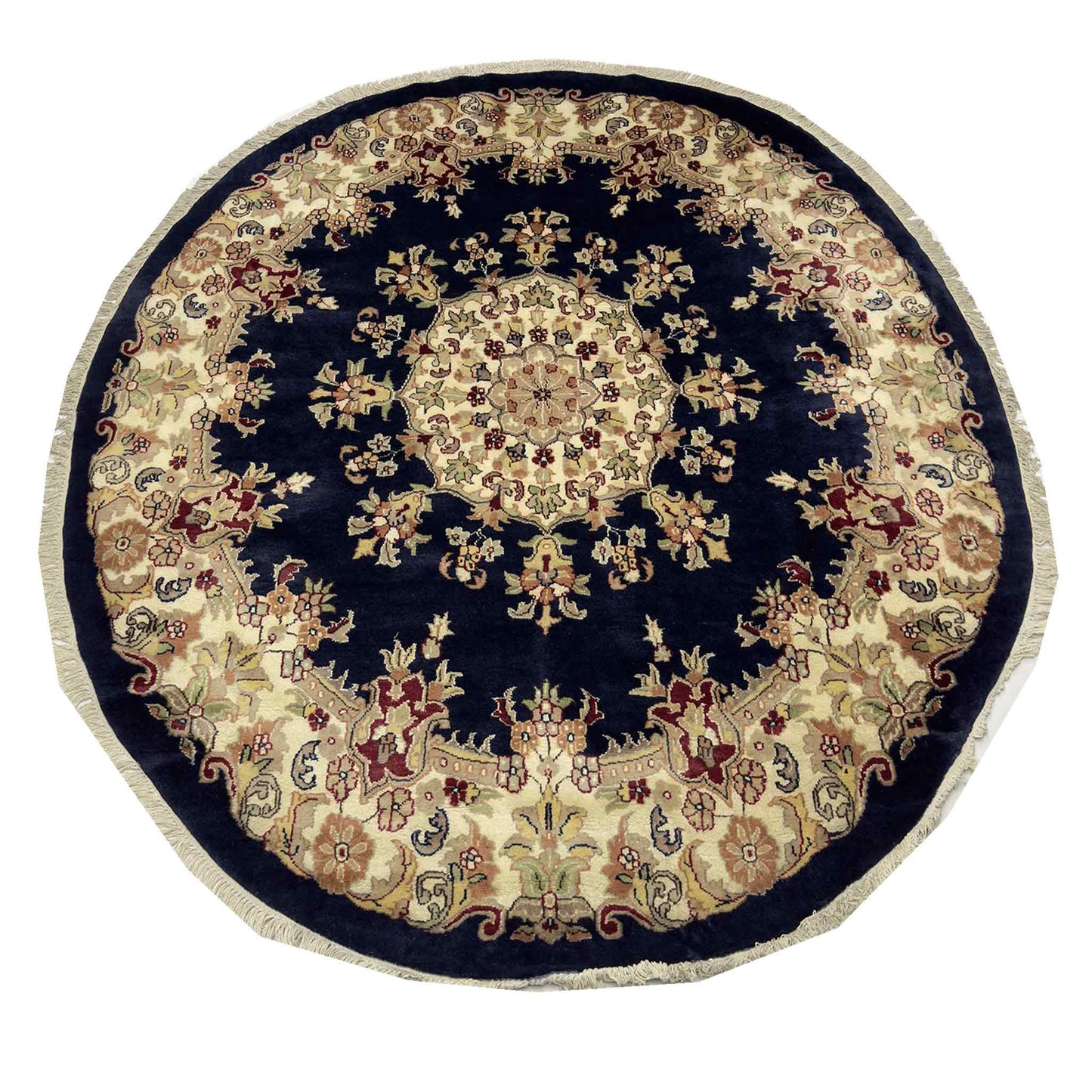 Round Floral Rug - 6 x 6 ft