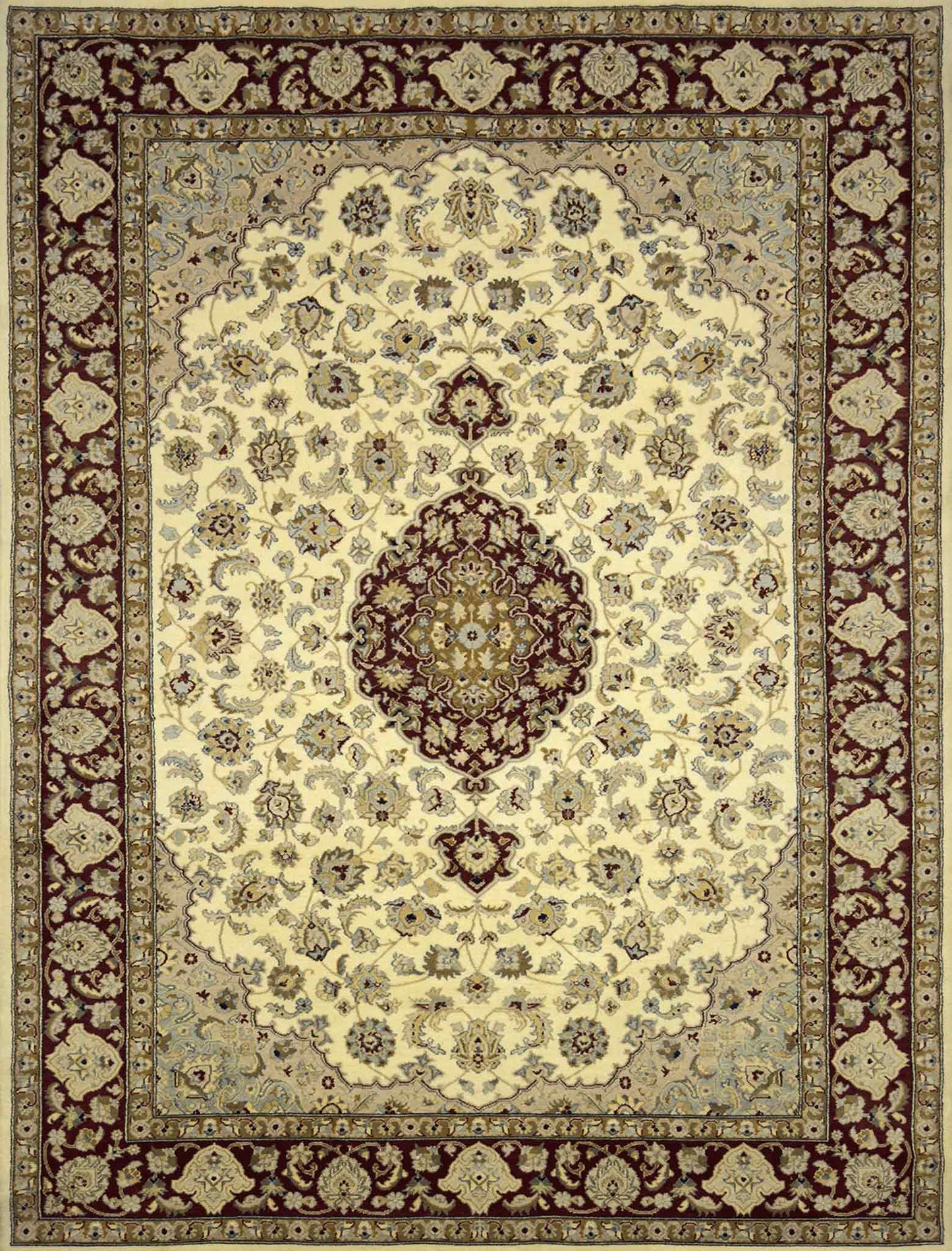 Kashan Floral Rug - 6 x 9 ft