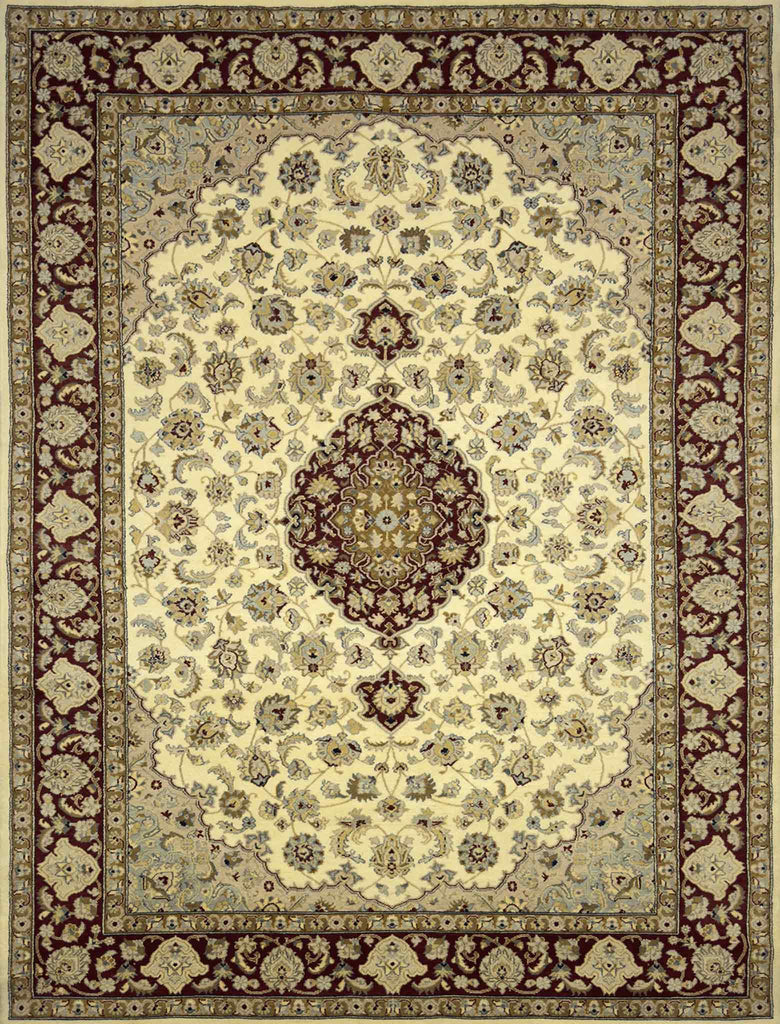 Kashan Floral Rug - 6 x 9 ft