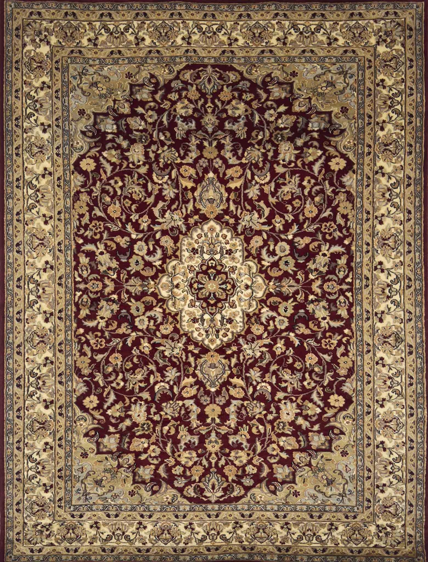 Kashan Floral Rug - 9 x 6 ft