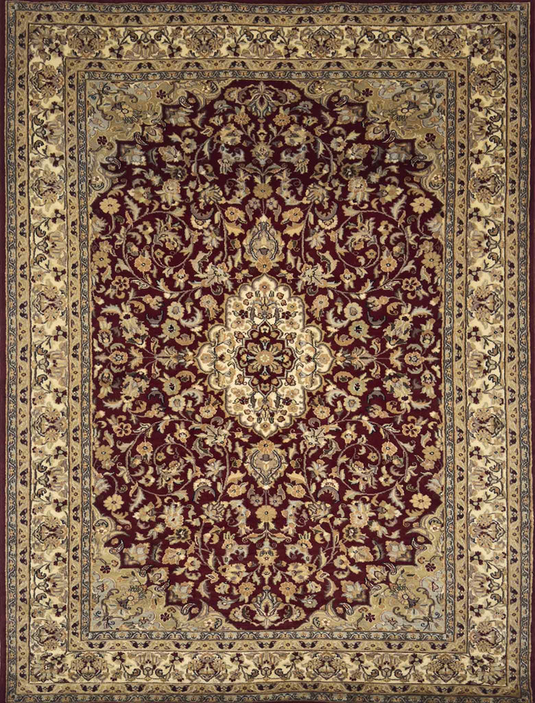 Kashan Floral Rug - 6 x 9 ft