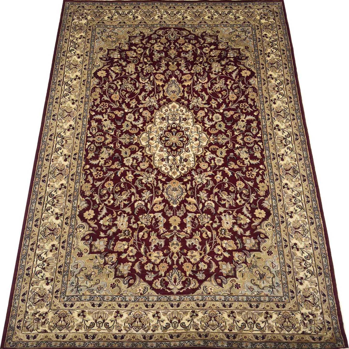 Kashan Floral Rug - 9 x 6 ft
