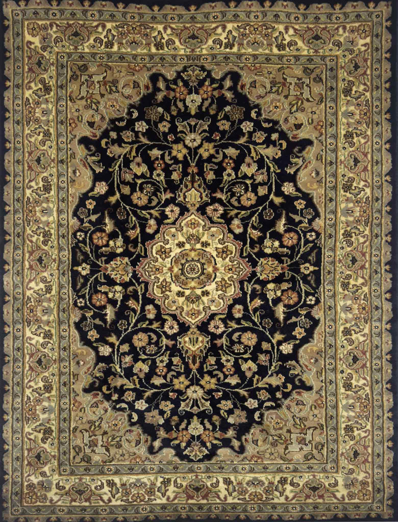 Kashan Floral Rug - 4 x 6 ft