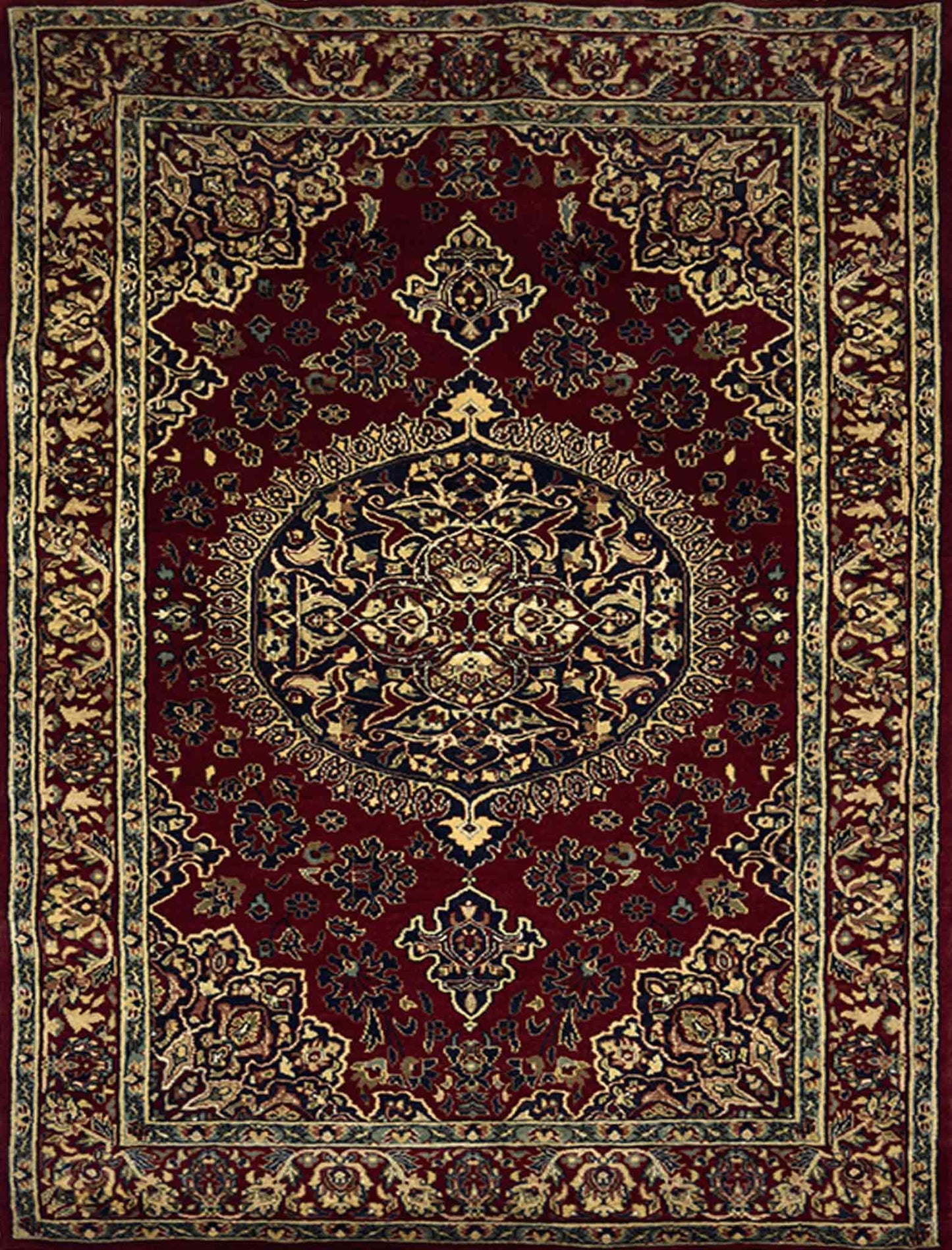 Kashan Floral Rug - 7 x 4.5 ft