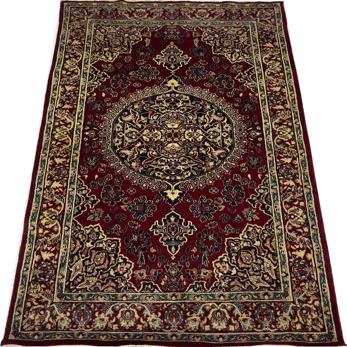 Kashan Floral Rug - 7 x 4.5 ft