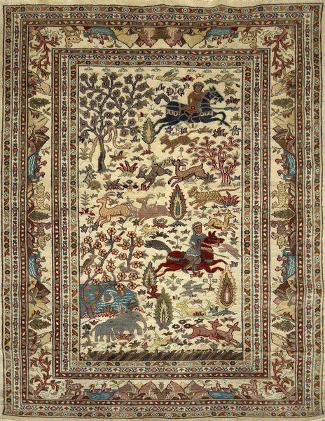 Mughal Hunting Rug - 6 x 4 ft