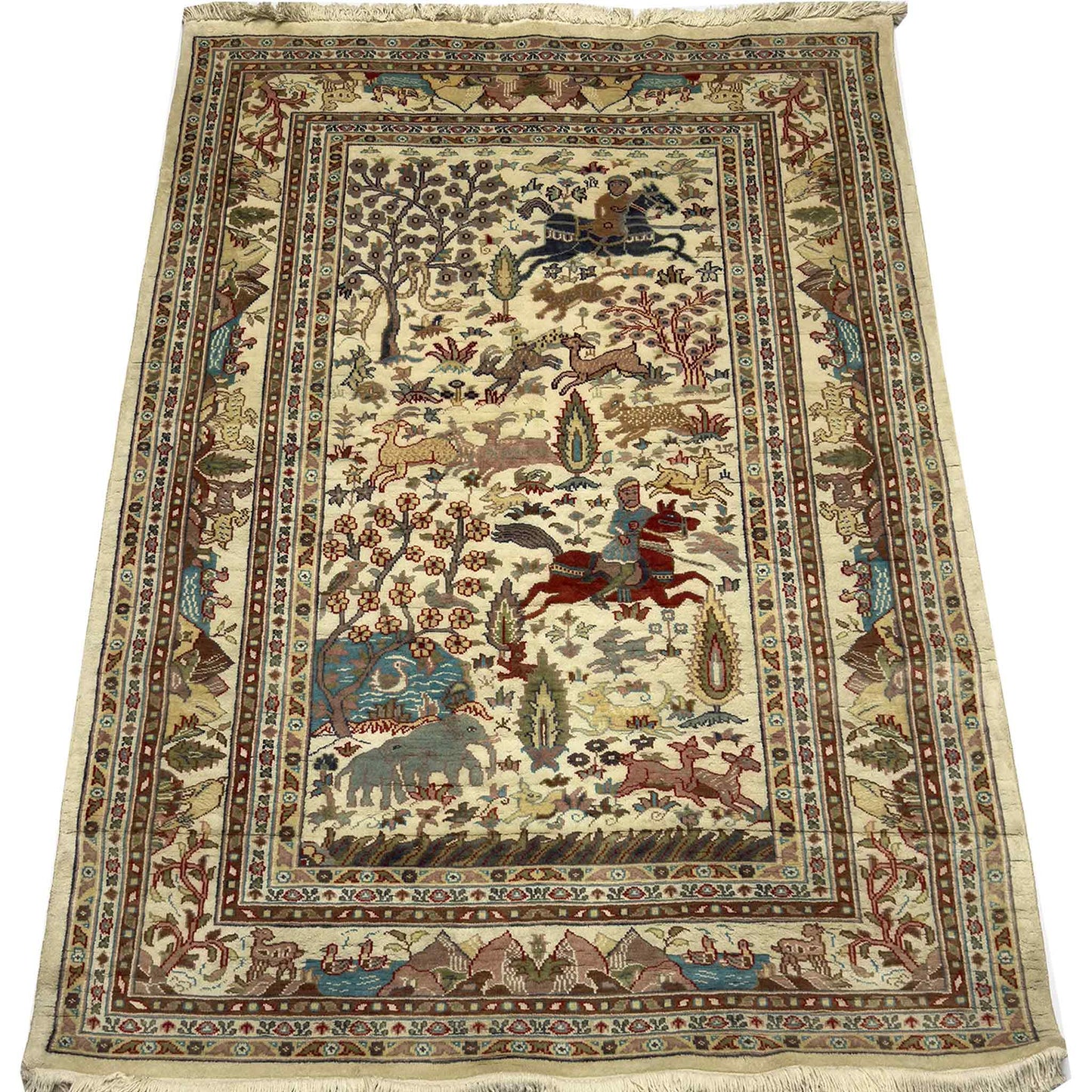 Mughal Hunting Rug - 4 x 6 ft