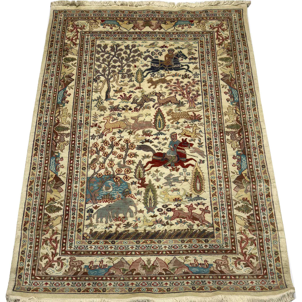 Mughal Hunting Rug - 6 x 4 ft