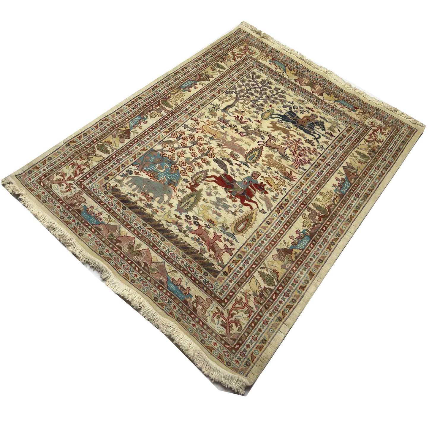 Mughal Hunting Rug - 4 x 6 ft