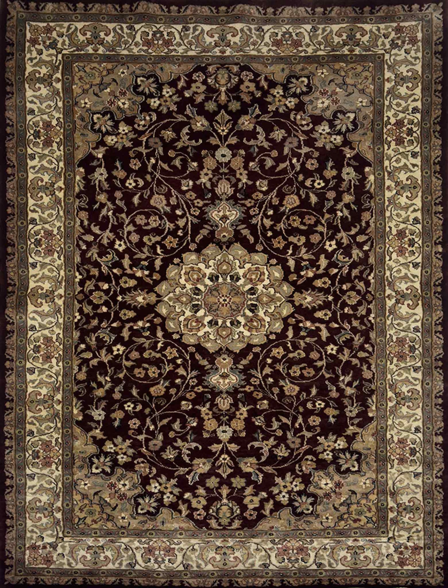 Kashan Floral Rug - 5 x 8 ft