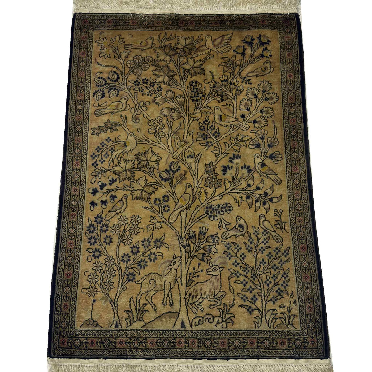 Qum 'Tree of Life Rug' - 2.5 x 2 ft