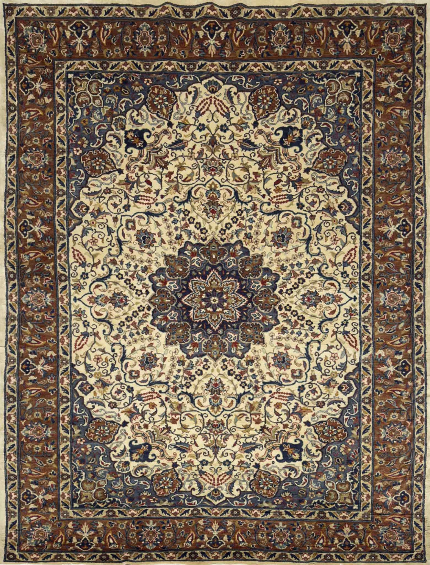 Kashan Medallion Rug - 9 x 6 ft