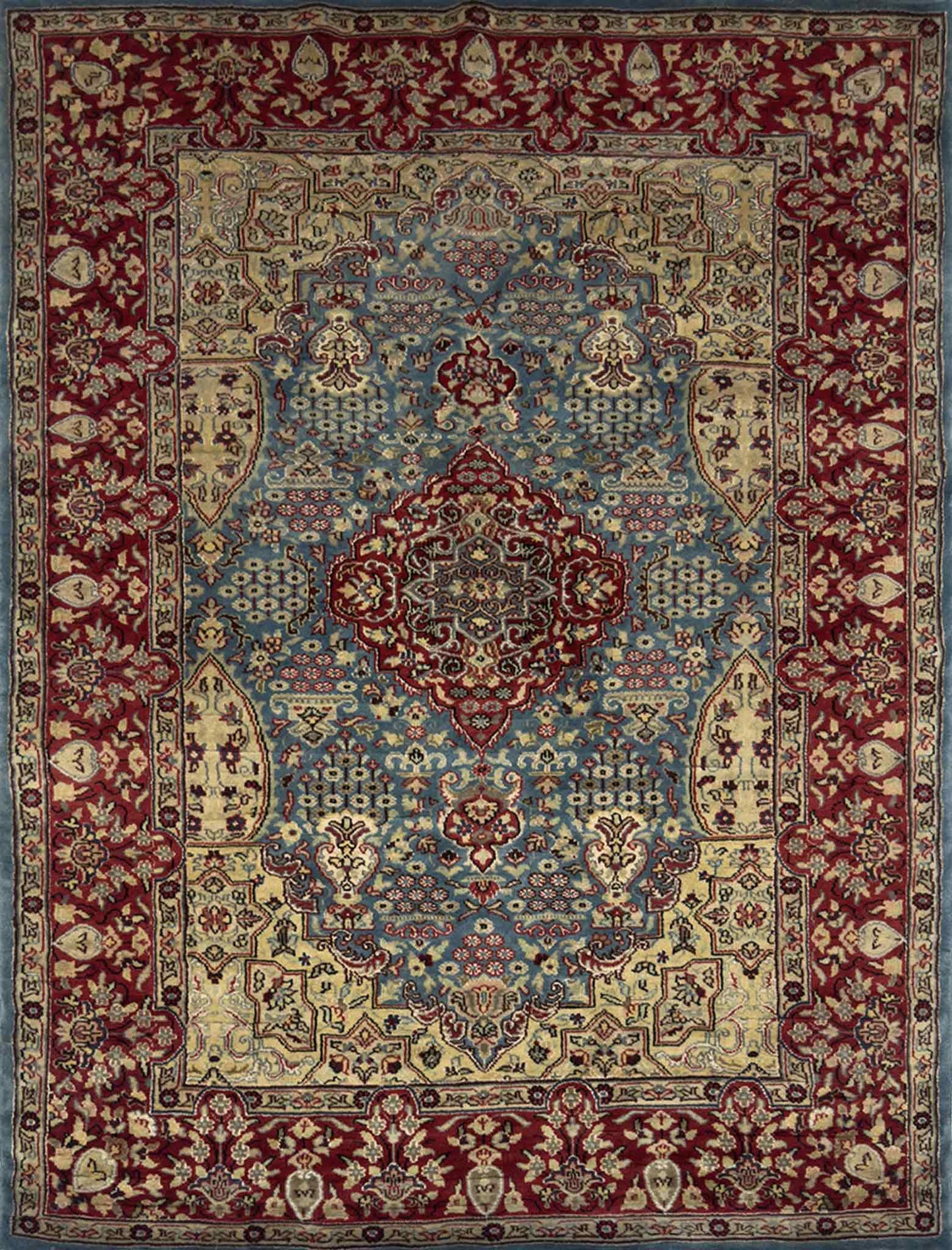 Kashan `Waaz` Rug - 4.5 x 7 ft