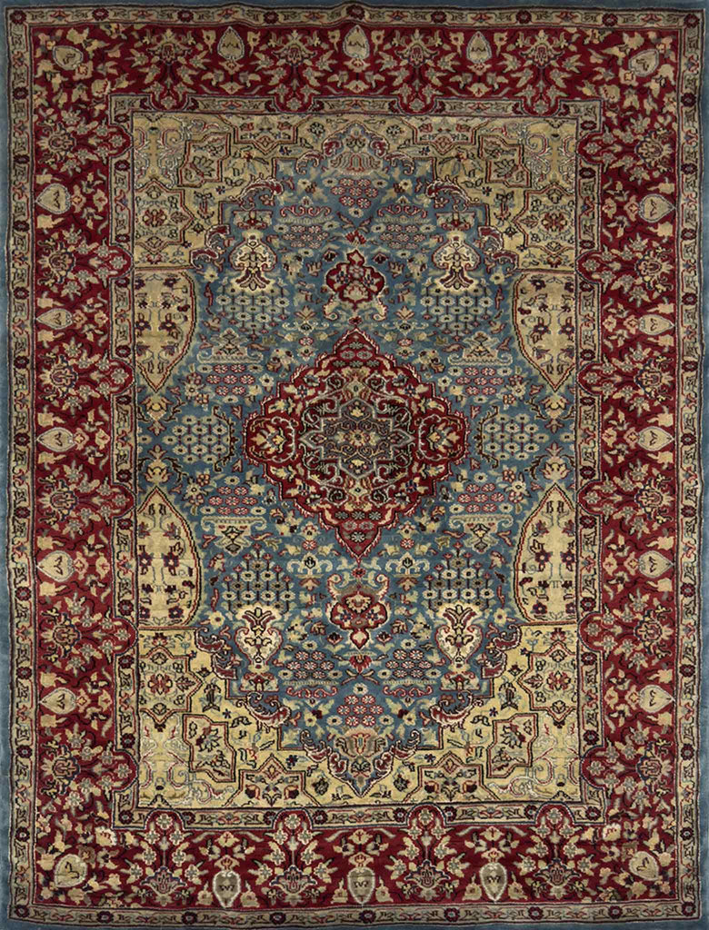 Kashan `Waaz` Rug - 4.5 x 7 ft