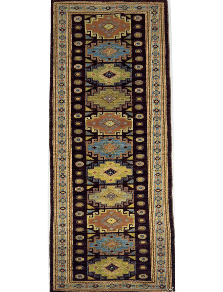 Modern Kazak Runner - 7 x 2.5 ft