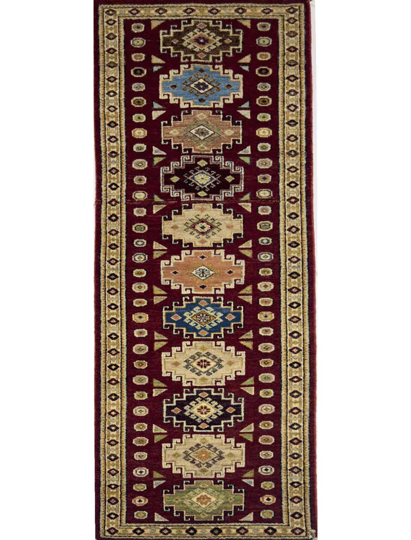 Modern Kazak Runner - 8 x 2.5 ft