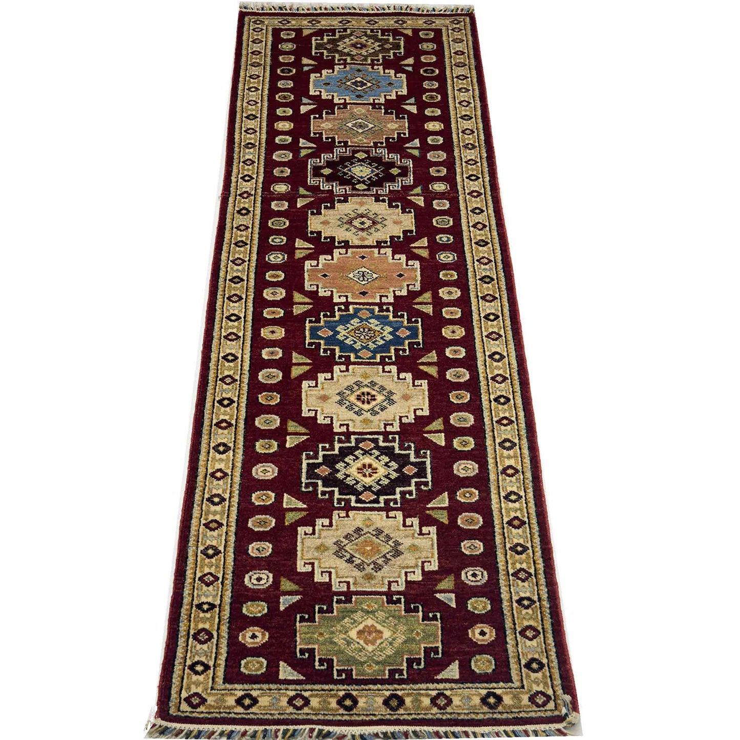 Modern Kazak Runner - 8 x 2.5 ft