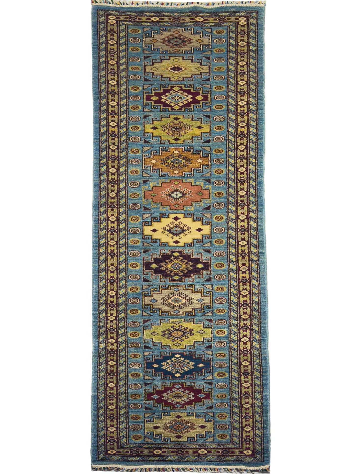 Modern Kazak Runner - 8.5 x 2.5 ft
