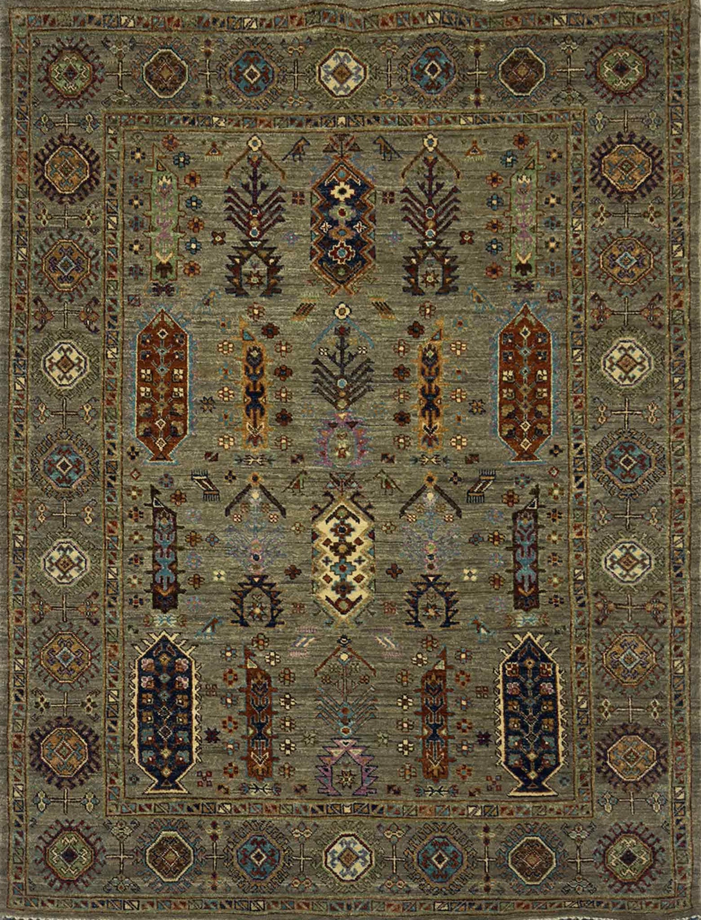 Modern Kazak Rug - 5 x 6.5 ft
