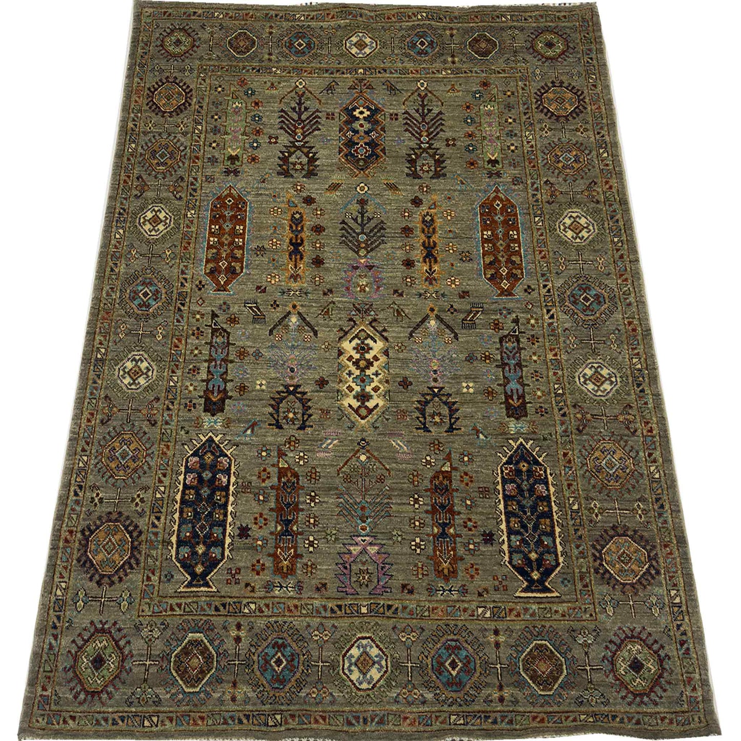 Modern Kazak Rug - 5 x 6.5 ft