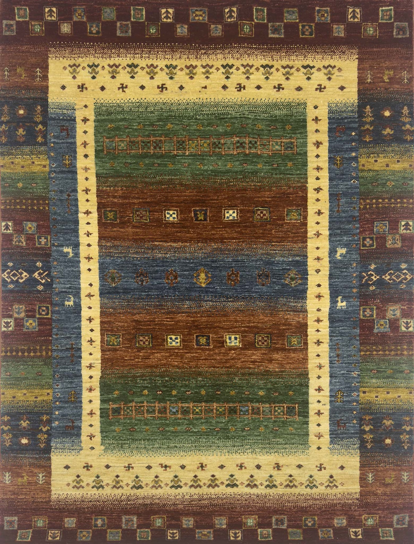 Modern Gabbeh Rug - 4 x 6 ft