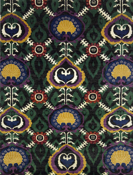 Modern Suzani Rug - 9 x 6 ft