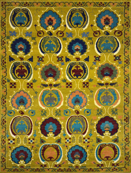 Modern Suzani Rug - 6 x 9 ft