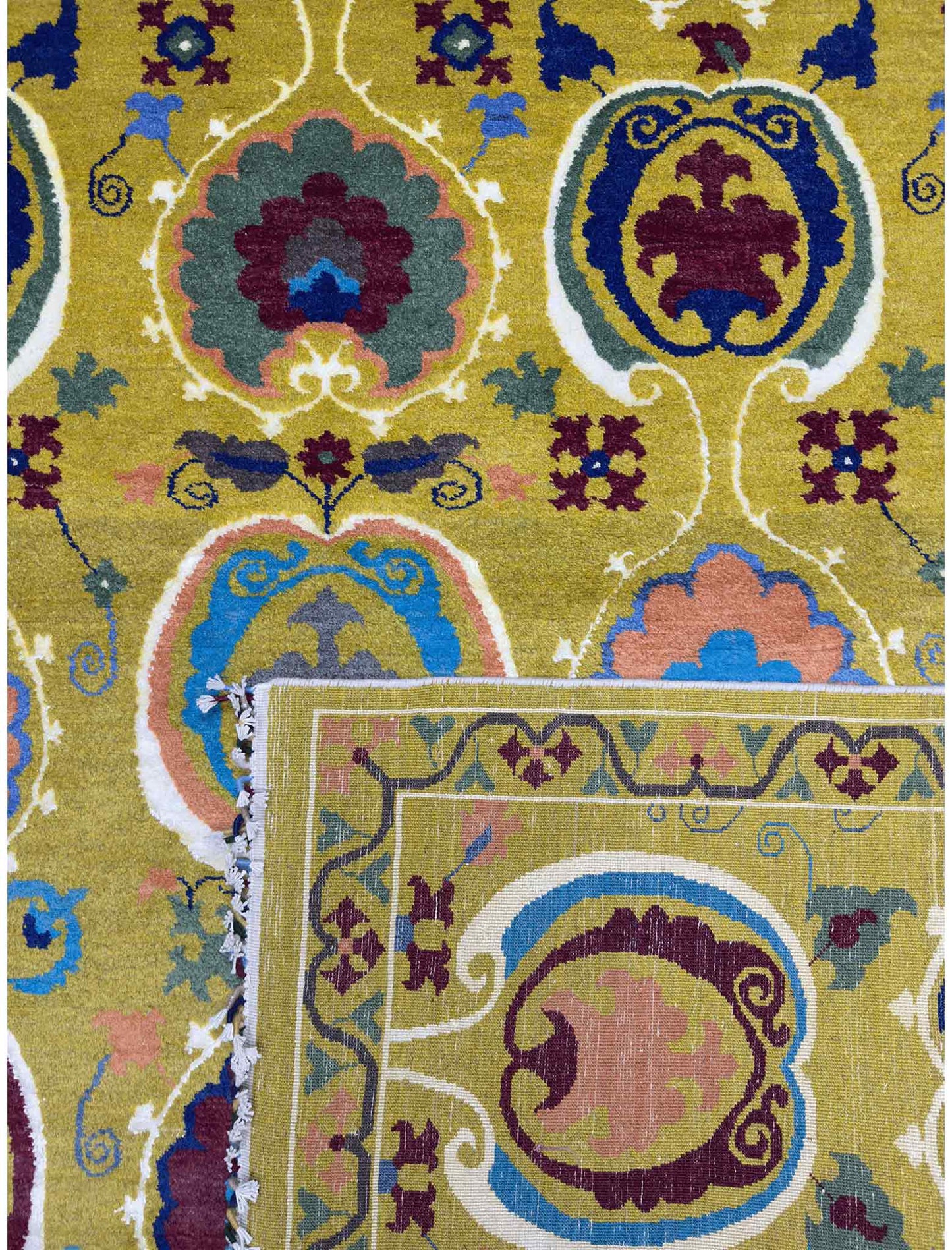Modern Suzani Rug - 9 x 6 ft