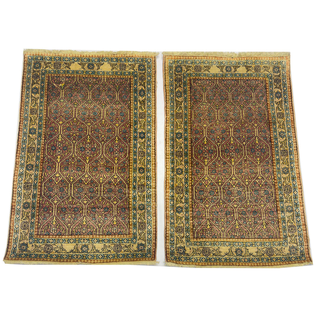Twin Silk Rugs - 3 x 2 ft