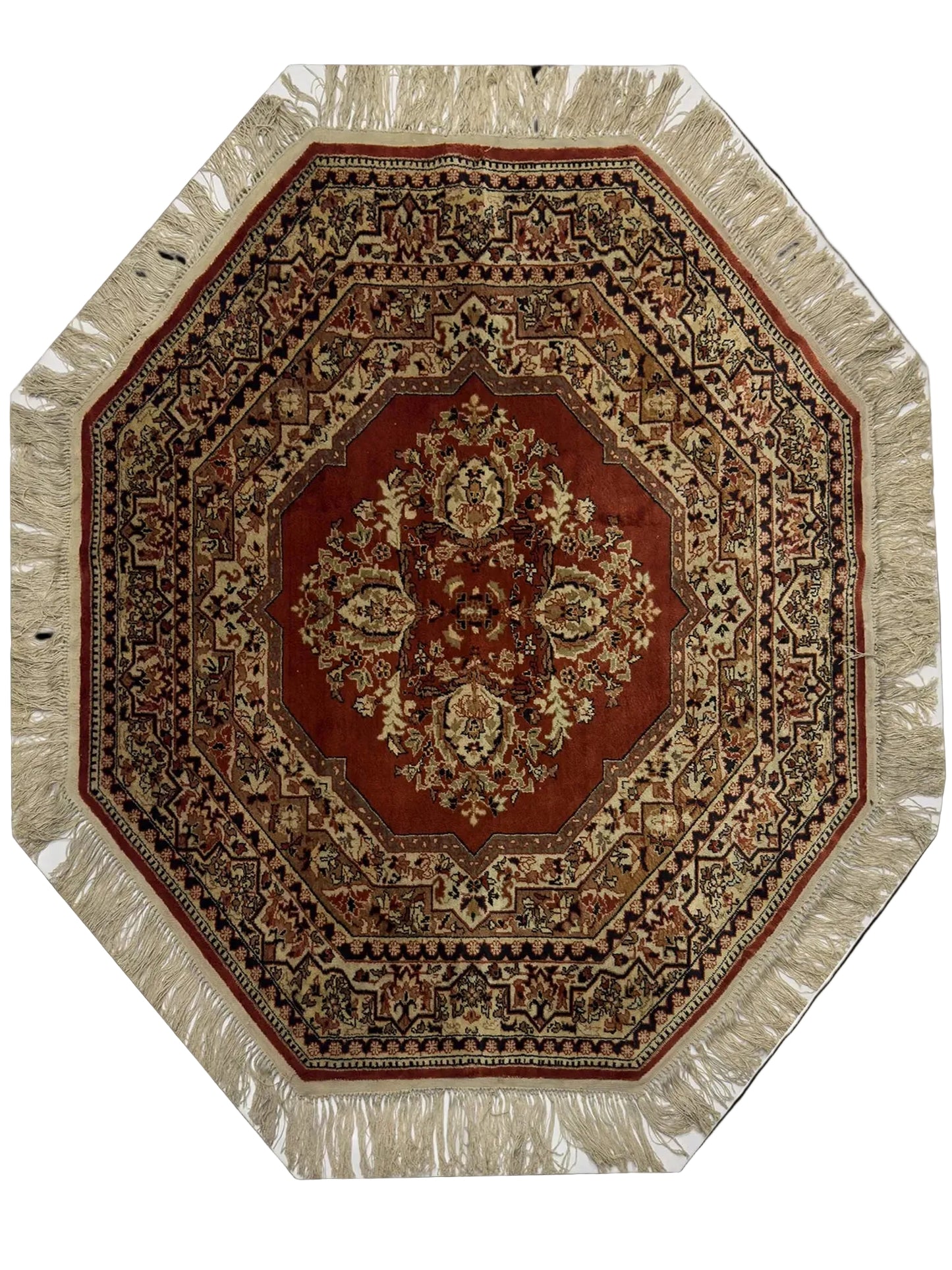 Octagonal Silk Rug - 4 x 4 ft