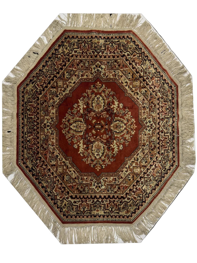 Octagonal Silk Rug - 4 x 4 ft