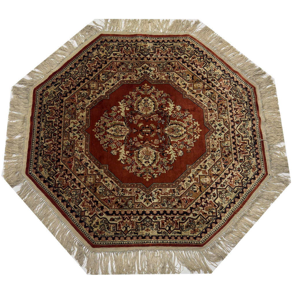 Octagonal Silk Rug - 4 x 4 ft