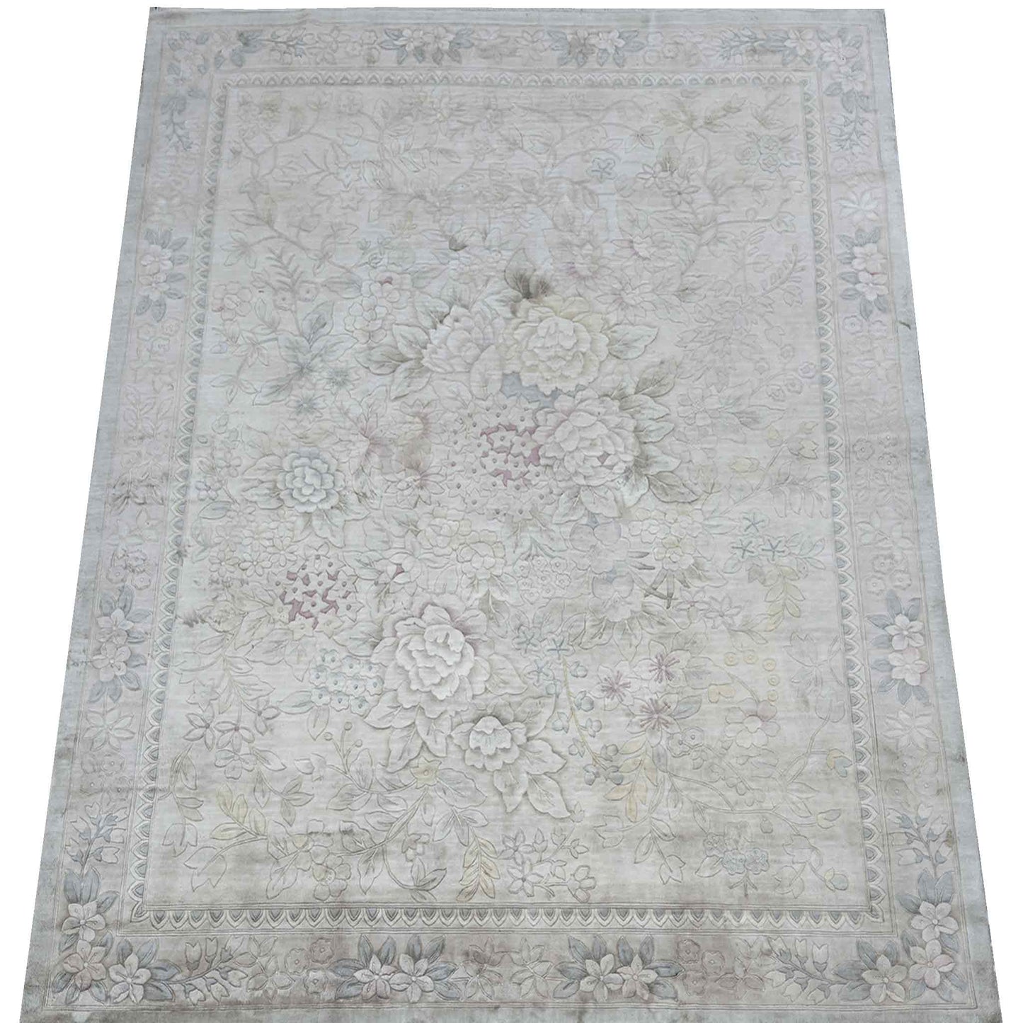 Pre-loved Chinese Silk Rug - 8 x 10 ft