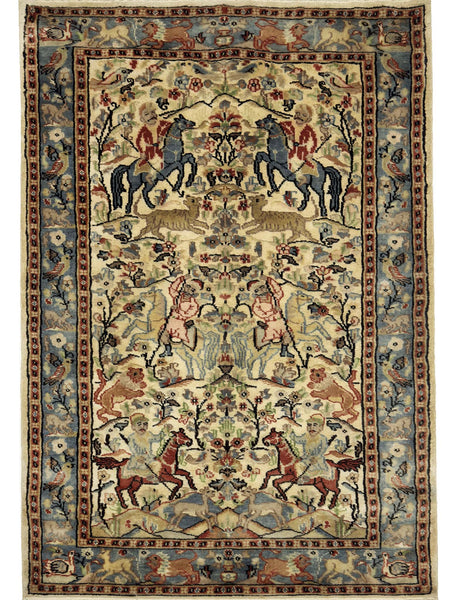 Persian Hunting Rug - 3 x 5 ft