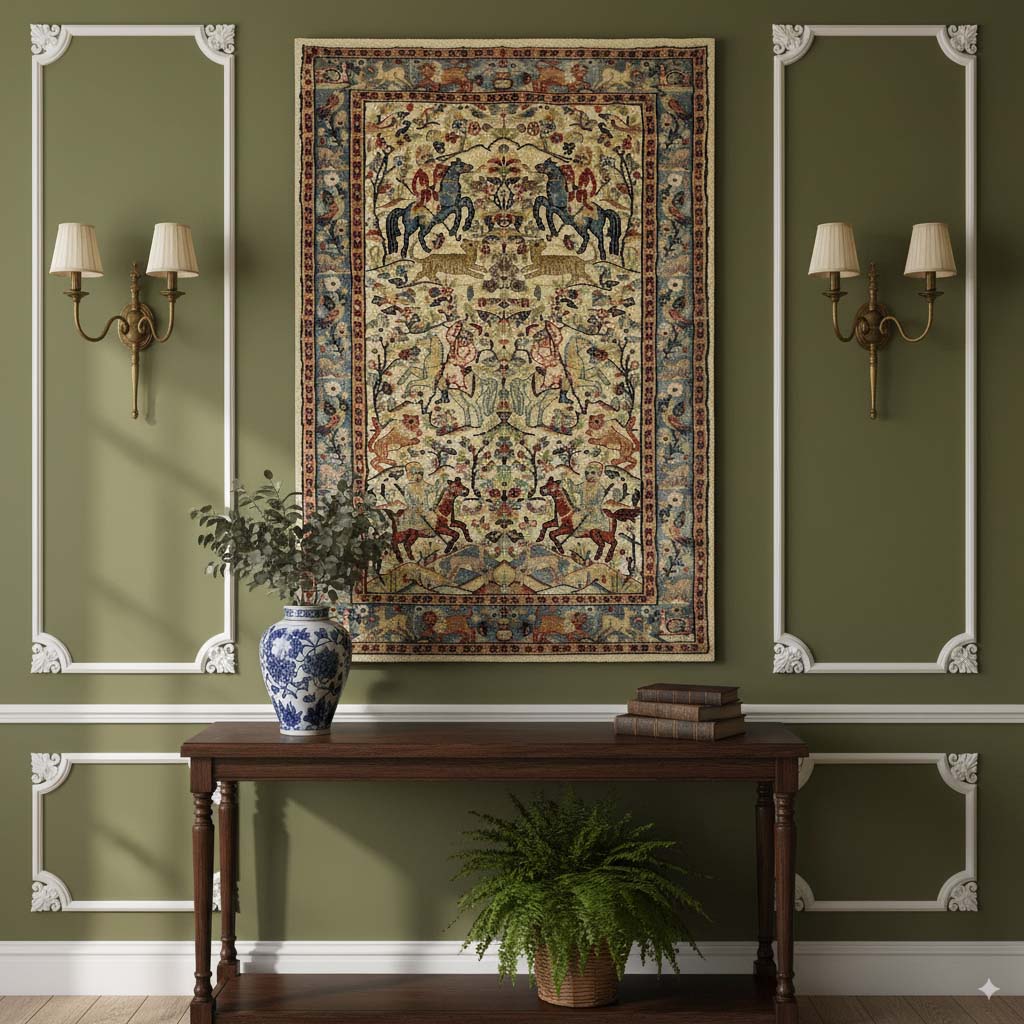 Persian Hunting Rug - 3 x 5 ft