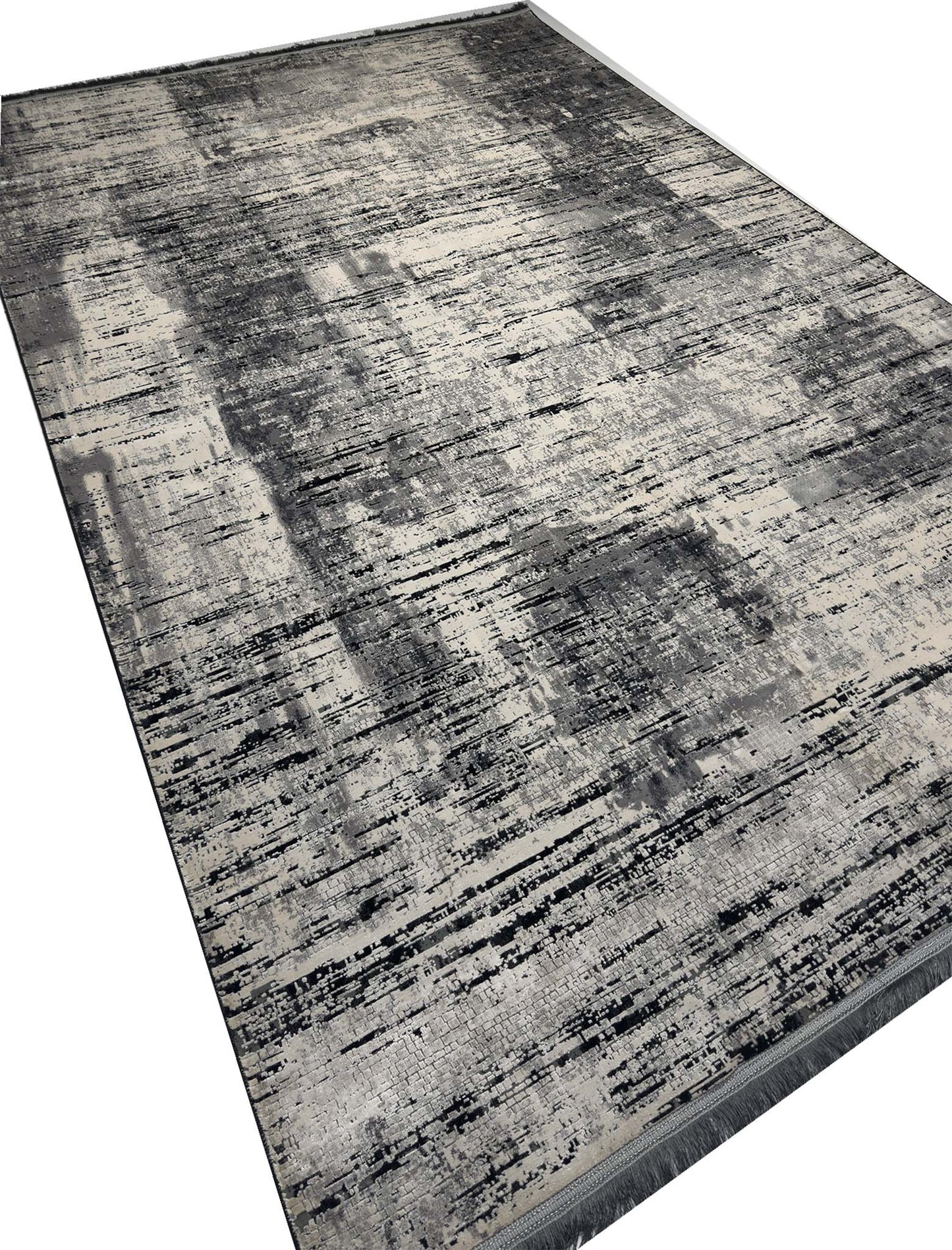 Modern Abstract Silk Rug - 7 x 10 ft