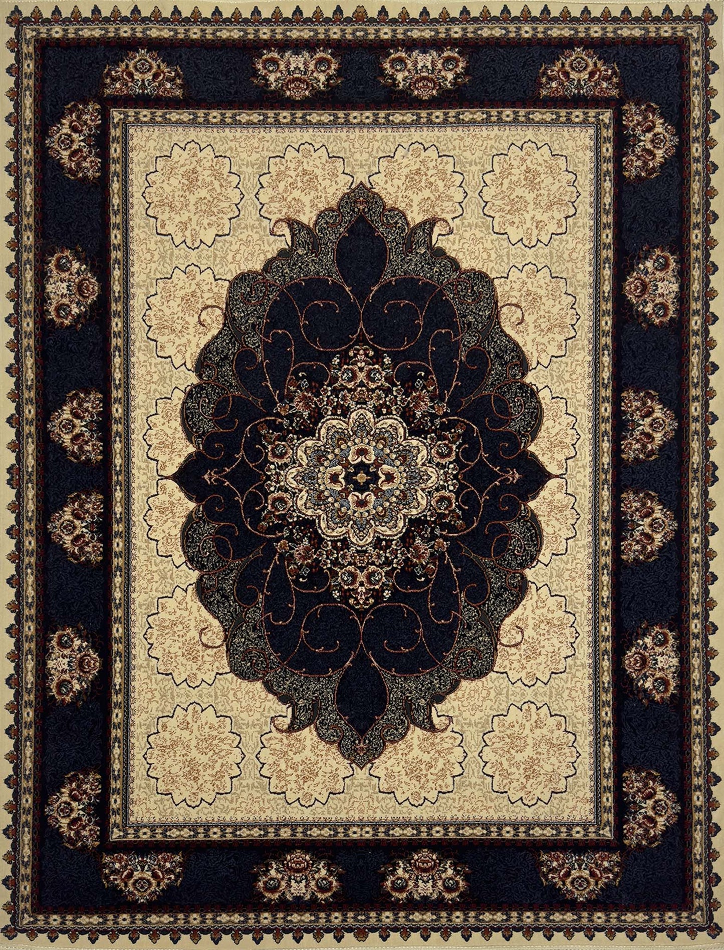Traditional Medallion Rug - 4 x 6 ft - 7129