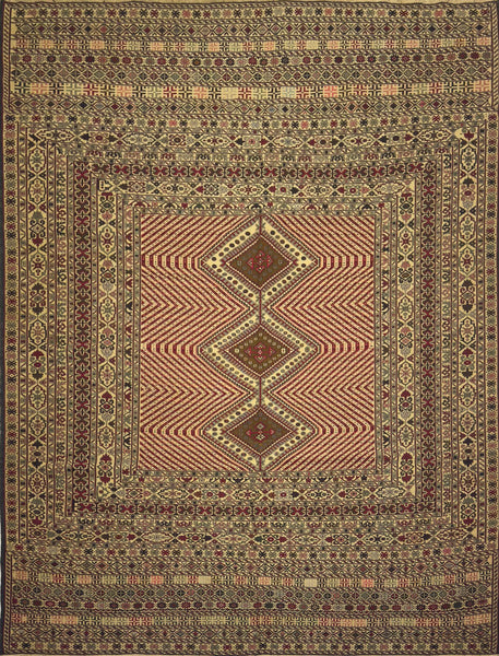 Afghan Soumak Kilim - 6 x 9 ft