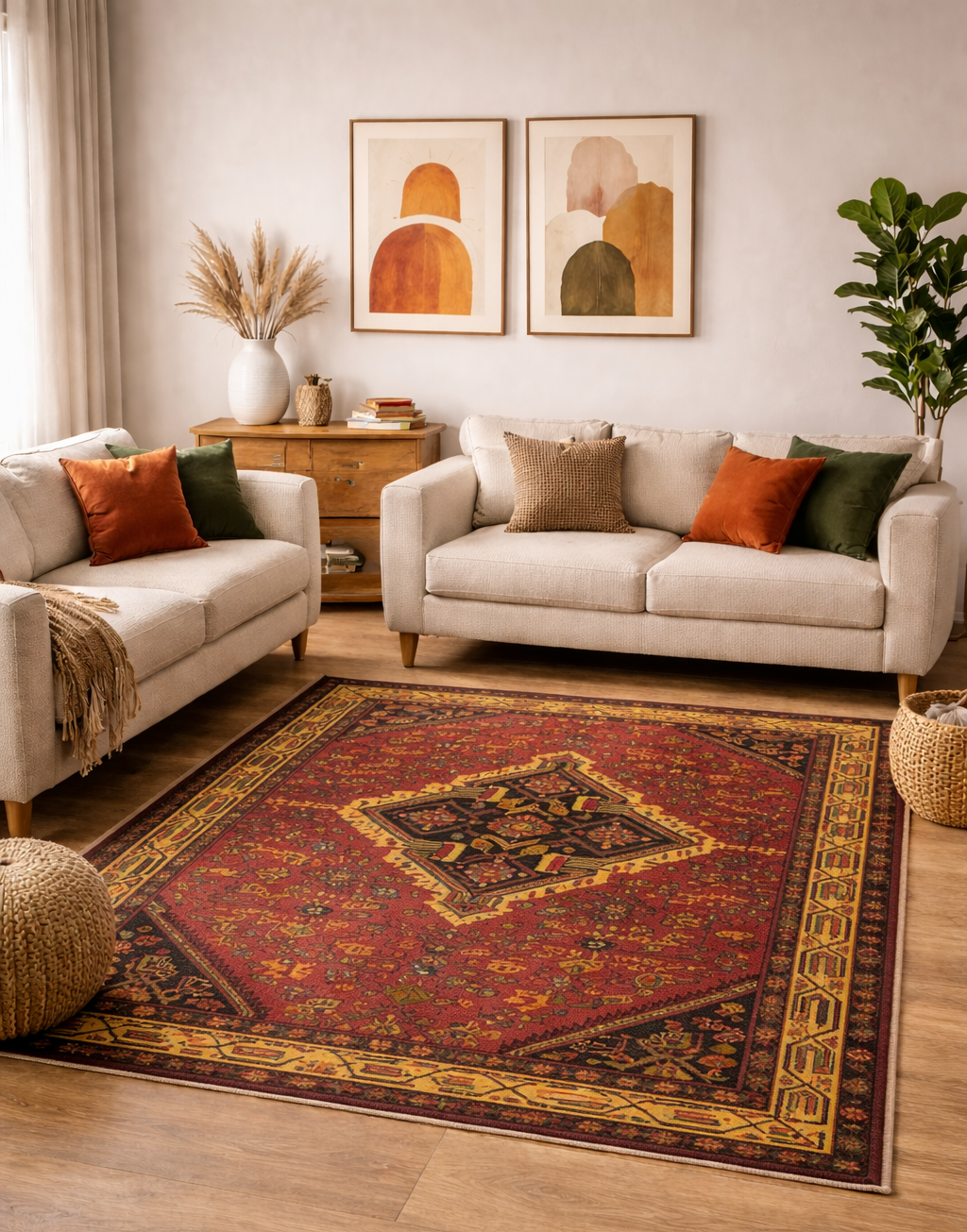 Persian Hamadan Rug - 5 x 7 ft