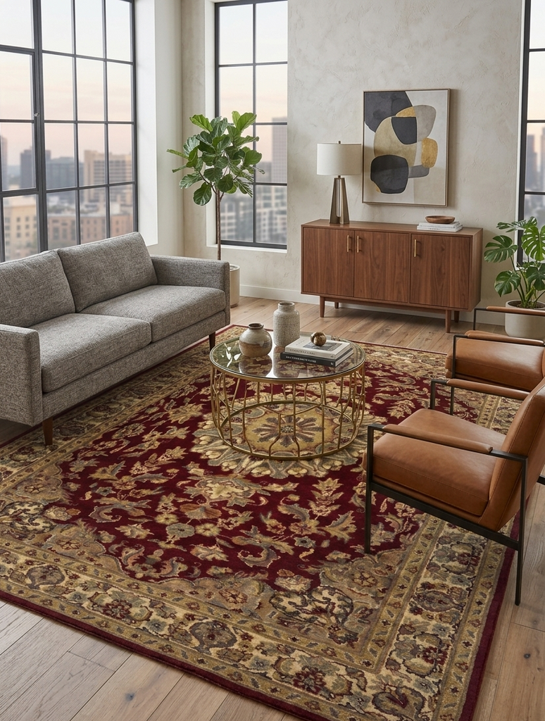 Kashan Medallion Rug - 4 x 6 ft
