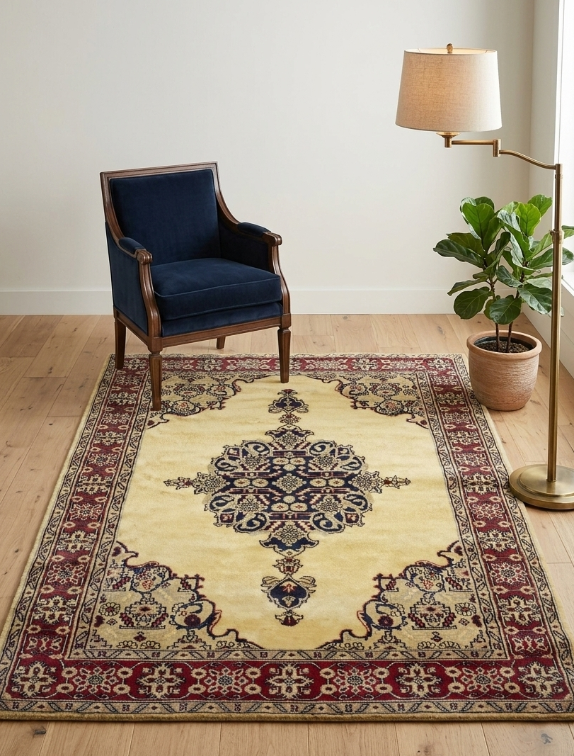 Kashan Medallion Rug - 6 x 4 ft