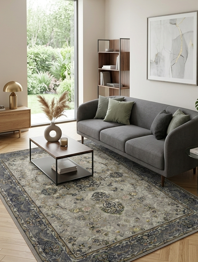 Modern Floral Rug - 3 x 5 ft