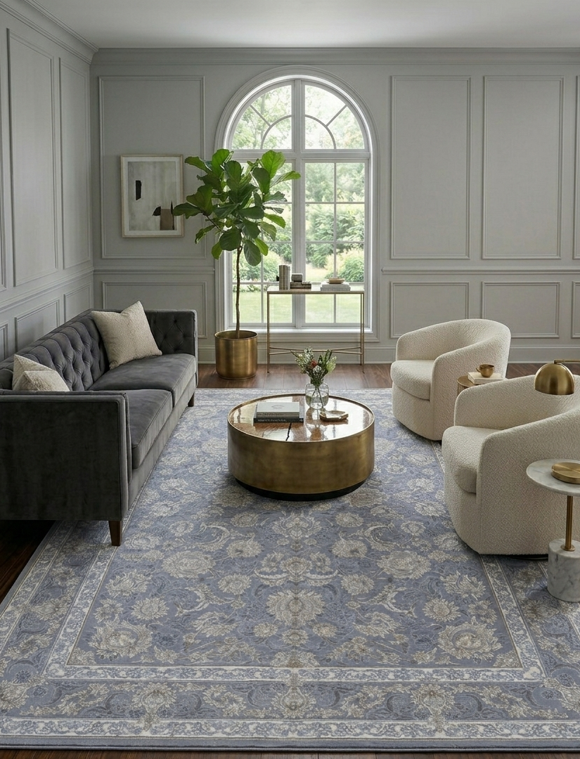 Transitional Floral Rug - 8 x 11 ft